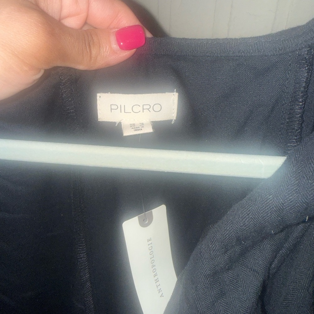 Pilcro Black Ruffle-Front Mini Dress - Picture 2 of 3